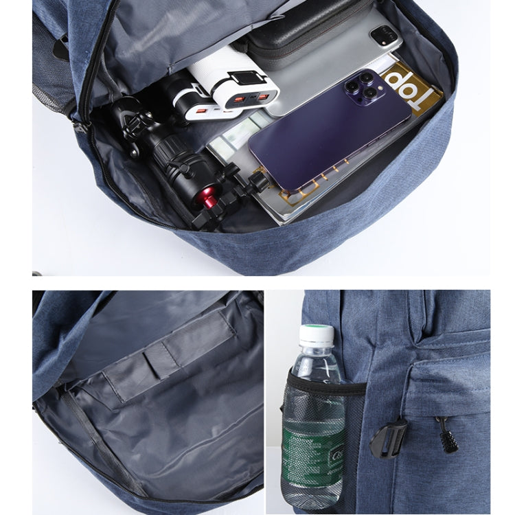 Universal Multi-Function Canvas Cloth Laptop Computer Shoulders Backpack Students Bag for 13-15 inch, Size: 36x25x10cm(Blue) - Backpack by PMC Jewellery | Online Shopping South Africa | PMC Jewellery | Buy Now Pay Later Mobicred