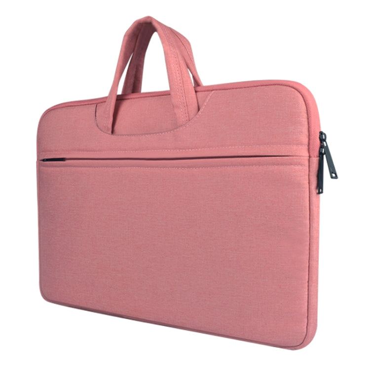Breathable Wear-resistant Shoulder Handheld Zipper Laptop Bag, For 14 inch and Below Macbook, Samsung, Lenovo, Sony, DELL Alienware, CHUWI, ASUS, HP (Pink) - 14.1 inch by PMC Jewellery | Online Shopping South Africa | PMC Jewellery | Buy Now Pay Later Mobicred