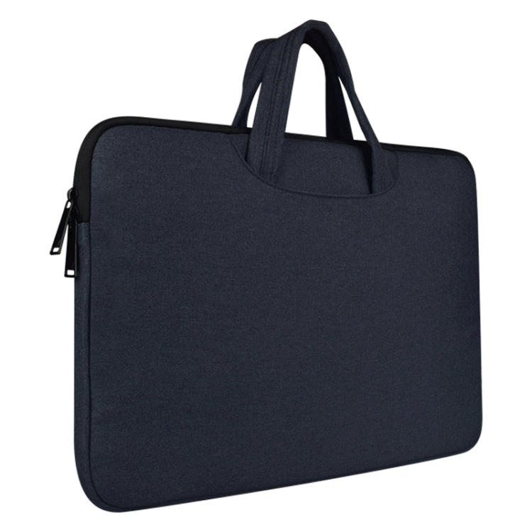Breathable Wear-resistant Shoulder Handheld Zipper Laptop Bag, For 14 inch and Below Macbook, Samsung, Lenovo, Sony, DELL Alienware, CHUWI, ASUS, HP (Navy Blue) - 14.1 inch by PMC Jewellery | Online Shopping South Africa | PMC Jewellery | Buy Now Pay Later Mobicred