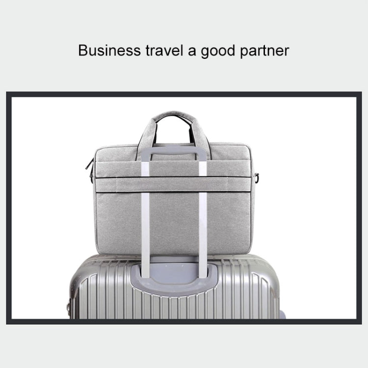 Breathable Wear-resistant Thin and Light Fashion Shoulder Handheld Zipper Laptop Bag with Shoulder Strap, For 13.3 inch and Below Macbook, Samsung, Lenovo, Sony, DELL Alienware, CHUWI, ASUS, HP(Navy Blue) - 13.3 inch by PMC Jewellery | Online Shopping South Africa | PMC Jewellery | Buy Now Pay Later Mobicred