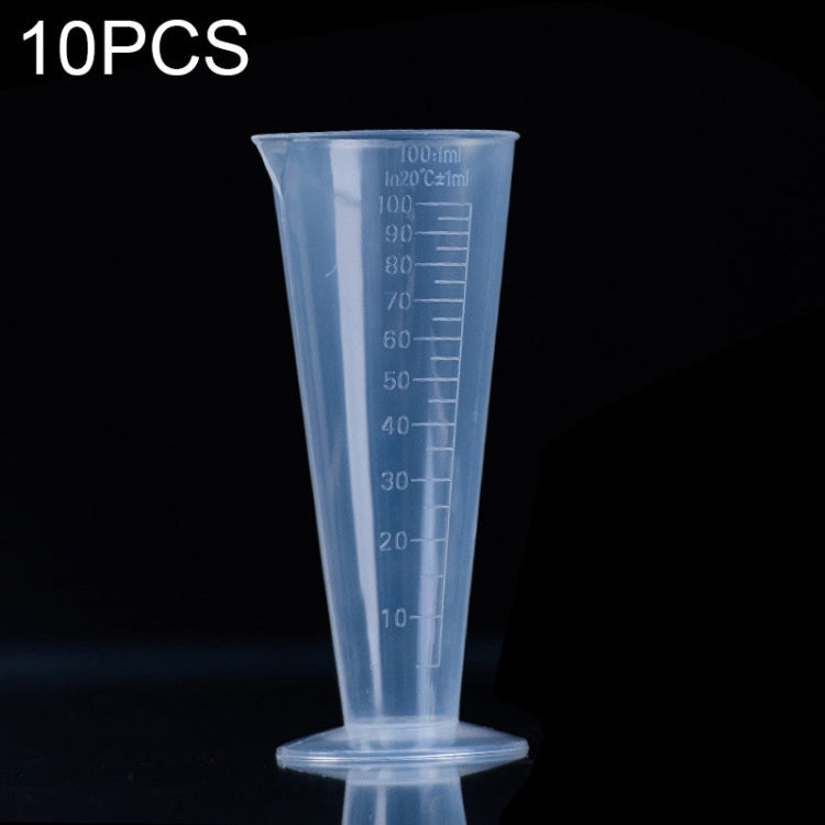 10 PCS 100ml Food Grade PP Plastic Flask Digital Cone Measuring Cup Cylinder Scale Measure Glass Lab Laboratory Tools(Transparent) - Gadgets by PMC TechLife | Online Shopping South Africa | PMC TechLife | Buy Now Pay Later Mobicred