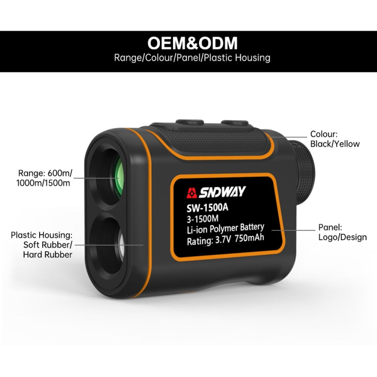 SNDWAY SW600A Handheld Outdoor Waterproof Telescope Range Finder Distance Measurer, 600m - free shipping - PMC Jewellery - Order now!