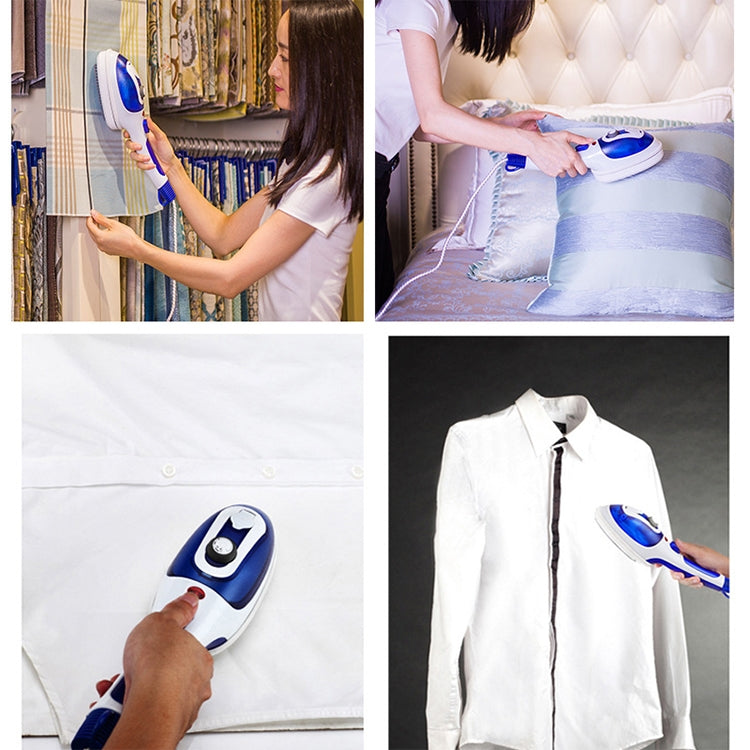 Multifunction Household Handheld Steamer Travel Portable Hand - Held Steam Hanging Hot Machine Ceramic Bottom with Flannelette Brush & Hair Brush & Measuring Cup,EU Plug(Blue) - free shipping - PMC TechLife - Order now!