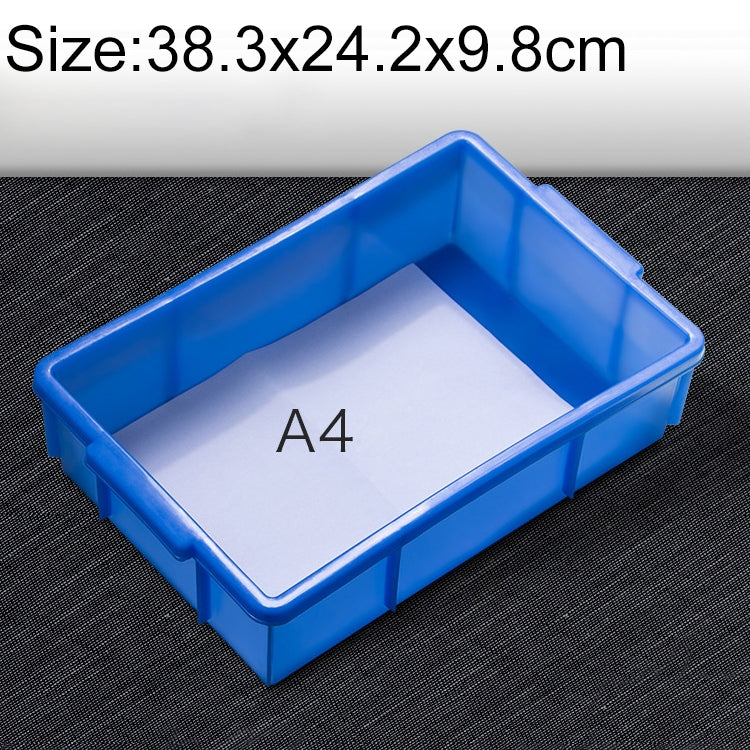Thick Multi-function Material Box Brand New Flat Plastic Parts Box Tool Box, Size: 38.3cm x 24.2cm x 9.8cm(Blue) - Storage Bags & Boxes by PMC TechLife | Online Shopping South Africa | PMC TechLife | Buy Now Pay Later Mobicred