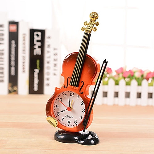 Multi-functional Originality Violin Electronics Pointer Alarm Clock with Pen Holder (Red) - Alarm Clocks by PMc TechLife | Online Shopping South Africa | PMc TechLife | Buy Now Pay Later Mobicred