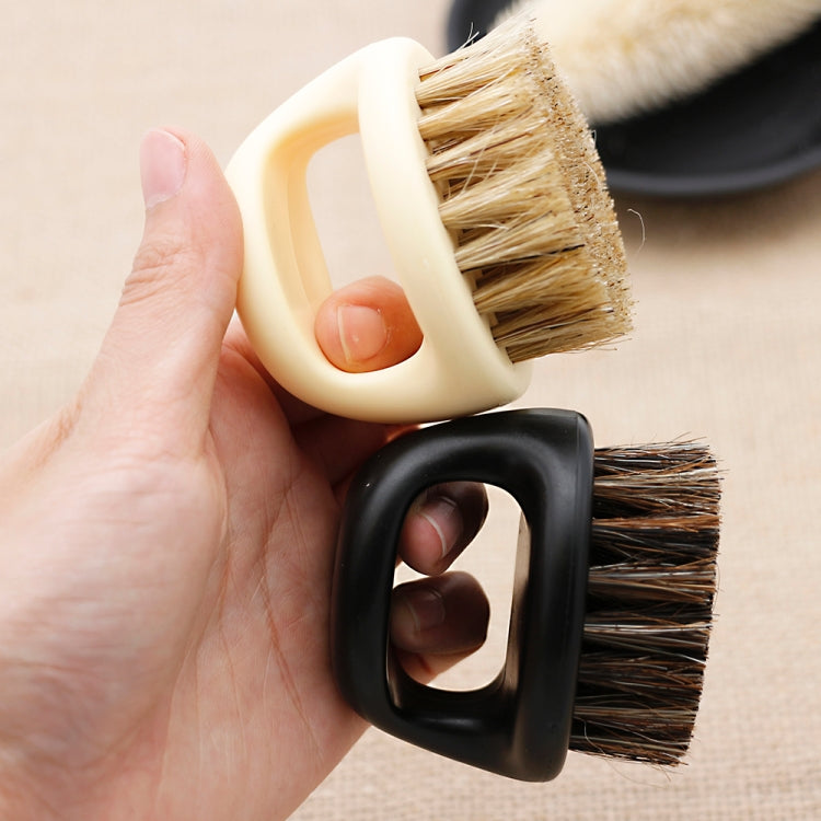 Men Ring Design Portable Boar Brush Black ABS Haircut Cleaning Shaving Brush(Black) - free shipping - PMC TechLife - Order now!