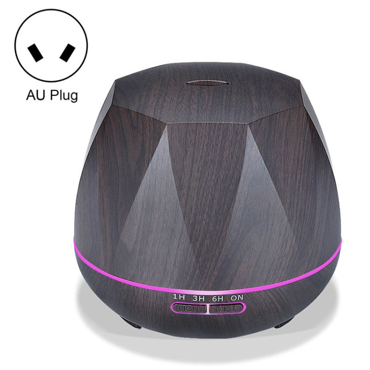 Diamond Wood Grain Remote Control Ultrasonic Humidifier Aromatherapy Machine Automatic Alcohol Sprayer with LED Lights, Capacity: 400mL, AU Plug (Dark Wood Color) - free shipping - PMC TechLife - Order now!