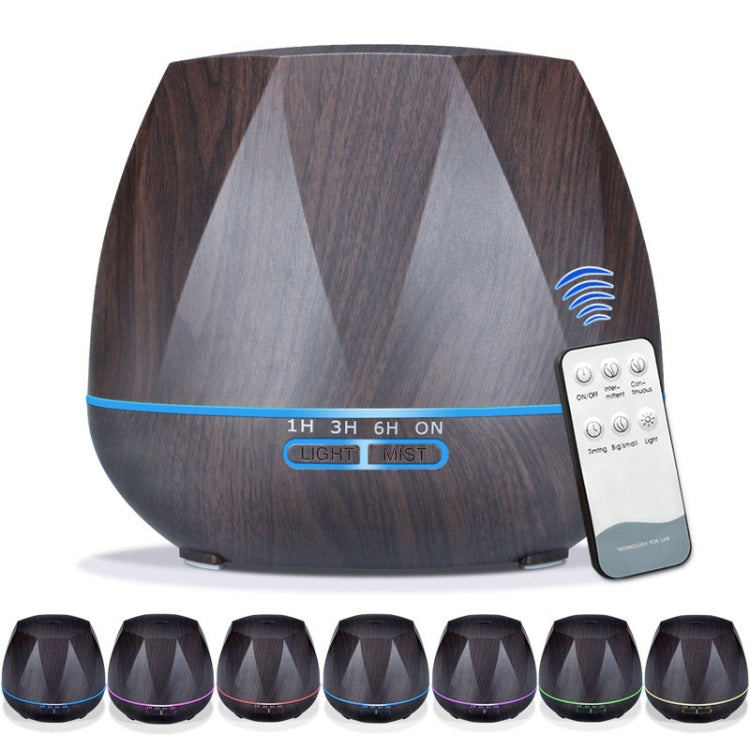 Diamond Wood Grain Remote Control Ultrasonic Humidifier Aromatherapy Machine Automatic Alcohol Sprayer with LED Lights, Capacity: 400mL, AU Plug (Dark Wood Color) - free shipping - PMC TechLife - Order now!