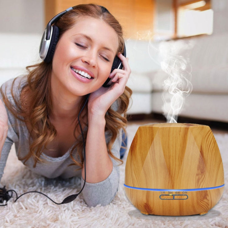 Diamond Wood Grain Remote Control Ultrasonic Humidifier Aromatherapy Machine Automatic Alcohol Sprayer with LED Lights, Capacity: 400mL, AU Plug (Dark Wood Color) - free shipping - PMC TechLife - Order now!