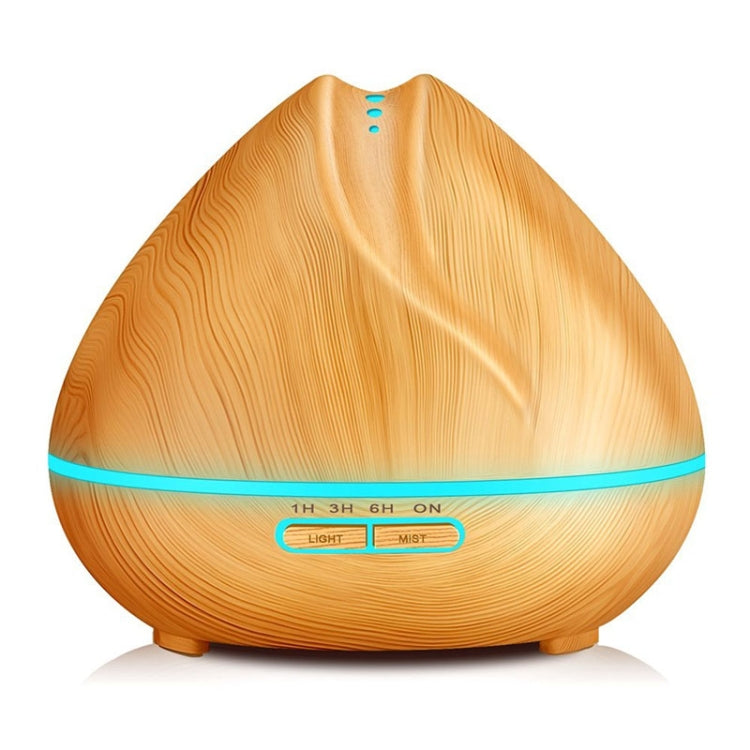 Peach Shape Wood Grain Remote Control Ultrasonic Humidifier Aromatherapy Machine Automatic Alcohol Sprayer with LED Lights, Capacity: 400mL, AU Plug (Light Wood Color) - free shipping - PMC TechLife - Order now!