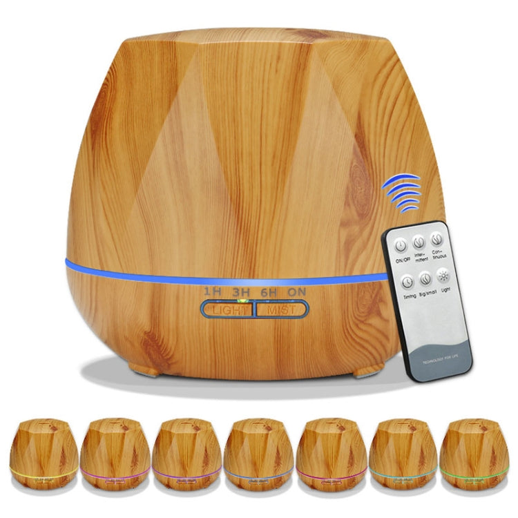 Diamond Wood Grain Remote Control Ultrasonic Humidifier Aromatherapy Machine Automatic Alcohol Sprayer with LED Lights, Capacity: 400mL, UK Plug (Light Wood Color) - free shipping - PMC TechLife - Order now!