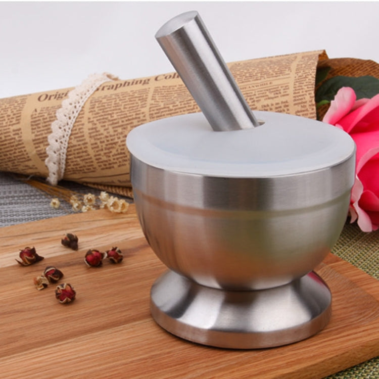Kitchen Stainless Steel Garlic Food Mortar with Cover, Size: Large - Stirrer & Squeezer by PMC TechLife | Online Shopping South Africa | PMC TechLife | Buy Now Pay Later Mobicred
