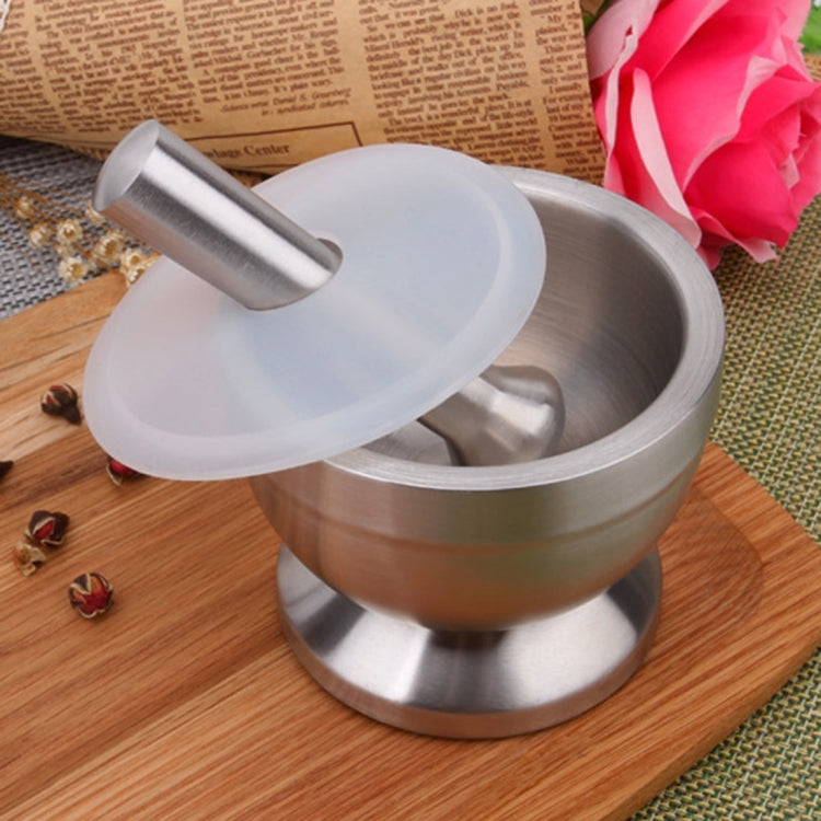 Kitchen Stainless Steel Garlic Food Mortar with Cover, Size: Large - Stirrer & Squeezer by PMC TechLife | Online Shopping South Africa | PMC TechLife | Buy Now Pay Later Mobicred