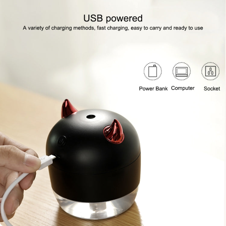 WT-H21 Devil Atomizing Humidifier with Colorful Night Lights, Water Tank Capacity: 200mL(Black) - free shipping - PMC TechLife - Order now!