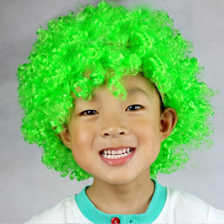 Colorful Wild-Curl Up Crown Party Cosplay Headwear Wavy Short Polyester Yarn Made Wigs For Adult And Child(Green) - free shipping - PMC TechLife - Order now!