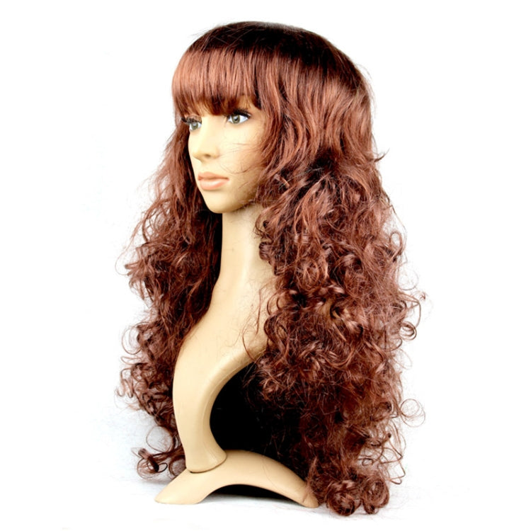 Colorful Wild-Curl Up Party Headwear Wavy Long PET Wigs For Female(Brown) - free shipping - PMC TechLife - Order now!