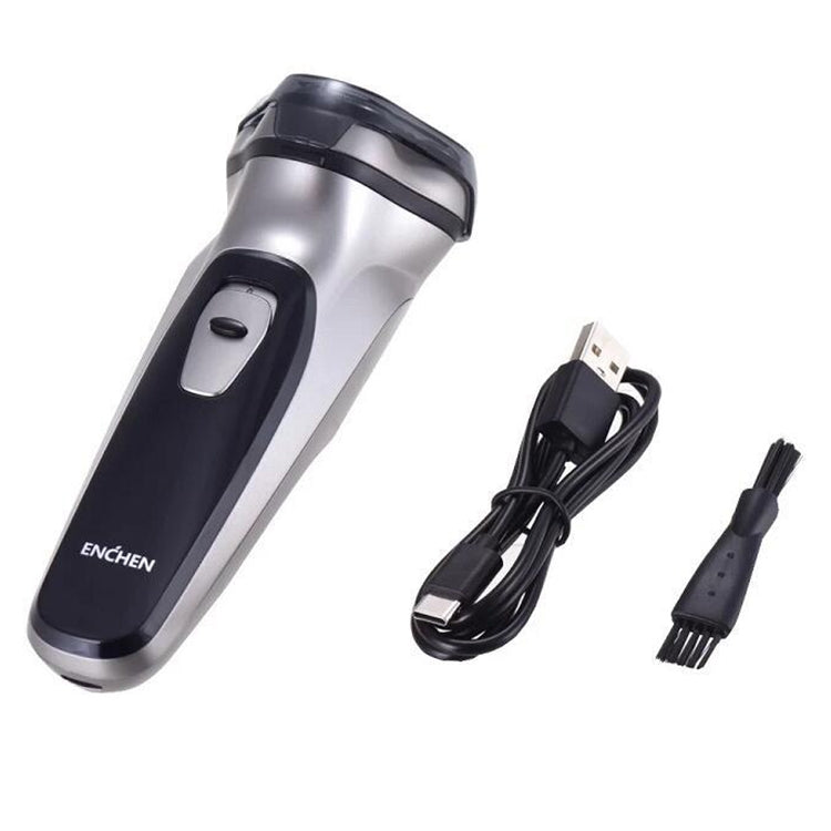 Original Xiaomi ENCHEN Water Proof Triple Rotary Double Ring Blade Shaving Head Electric Rechargeable Shaver For Men(Silver) - free shipping - PMC TechLife - Order now!