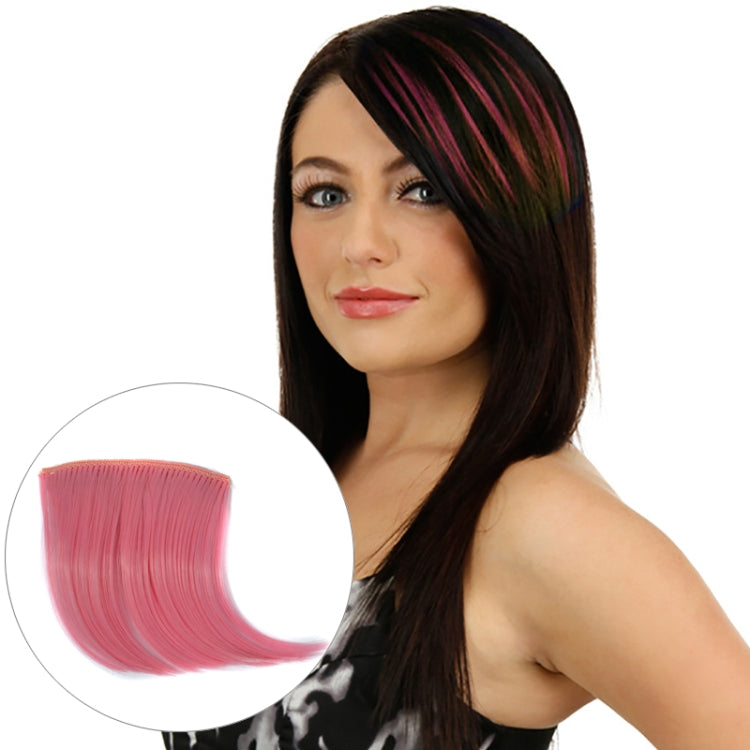 Color Gradient Invisible Seamless Hair Extension Wig Piece Straight Hair Piece Color Bangs Hair Piece(Dark Pink) - free shipping - PMC TechLife - Order now!