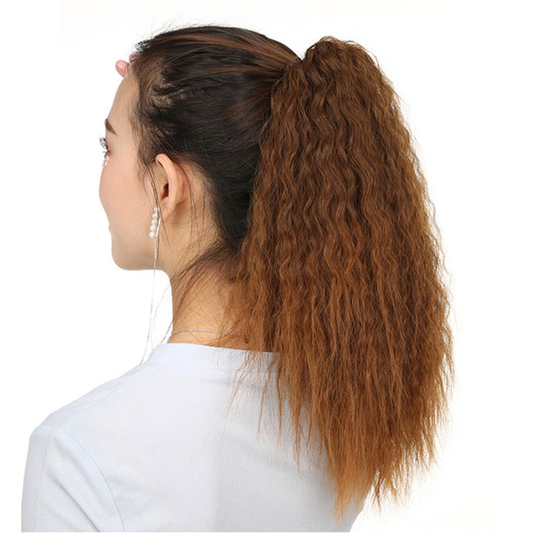 Natural Retro Short Curly Hair Clip-on Corn Blanching Horsetail Wig (Flaxen) - free shipping - PMC TechLife - Order now!