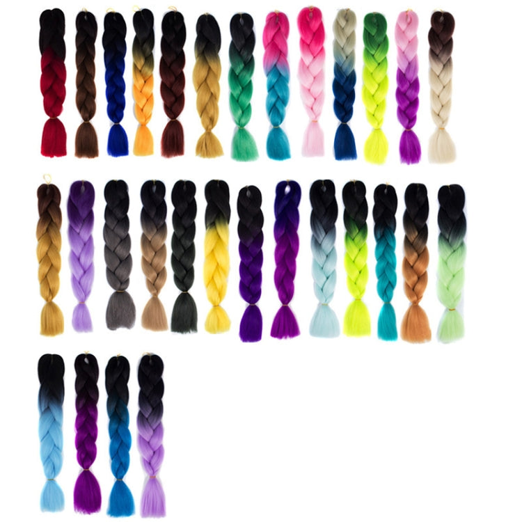 Fashion Color Gradient Individual Braid Wigs Chemical Fiber Big Braids, Length: 60cm(40 Sapphire+Purple Red) - free shipping - PMC TechLife - Order now!