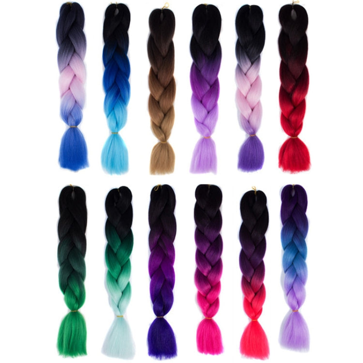 Fashion Color Gradient Individual Braid Wigs Chemical Fiber Big Braids, Length: 60cm(47 Black+Dark Green+Light Green) - free shipping - PMC TechLife - Order now!