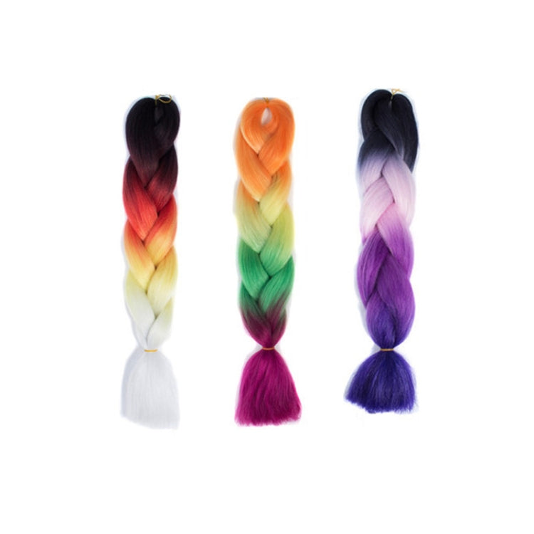 Fashion Color Gradient Individual Braid Wigs Chemical Fiber Big Braids, Length: 60cm(31 Black+Pink+Purple+Blue) - free shipping - PMC TechLife - Order now!