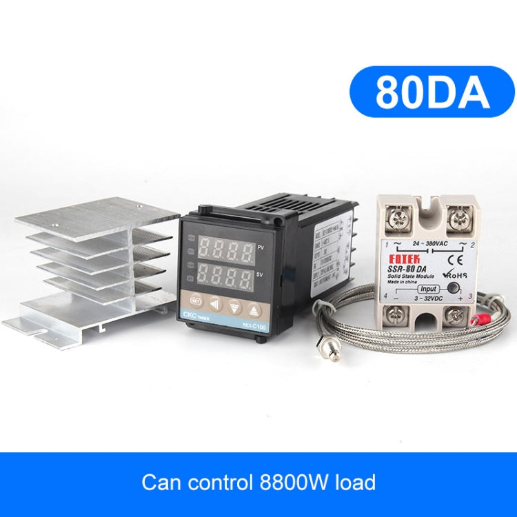 8800W REX-C100 Thermostat + Heat Sink + Thermocouple + SSR-80 DA Solid State Module Intelligent Temperature Control Kit - free shipping - PMC Jewellery - Order now!