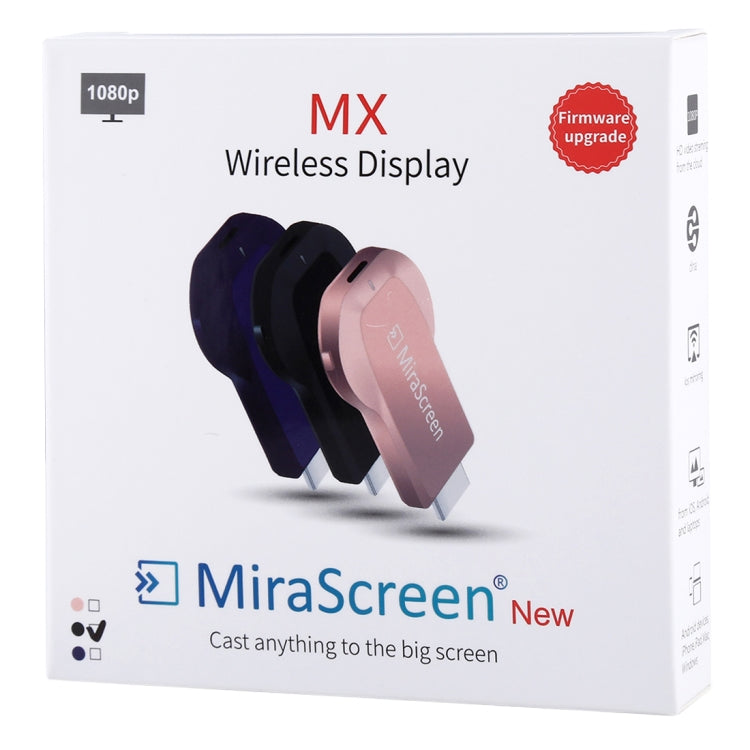 MiraScreen WiFi Display Dongle / Miracast Airplay DLNA Display Receiver Dongle Wireless Mirroring Screen Device with 2 in 1 USB Cable (Black) - Wireless Display Dongle by PMC TechLife | Online Shopping South Africa | PMC TechLife | Buy Now Pay Later Mobicred