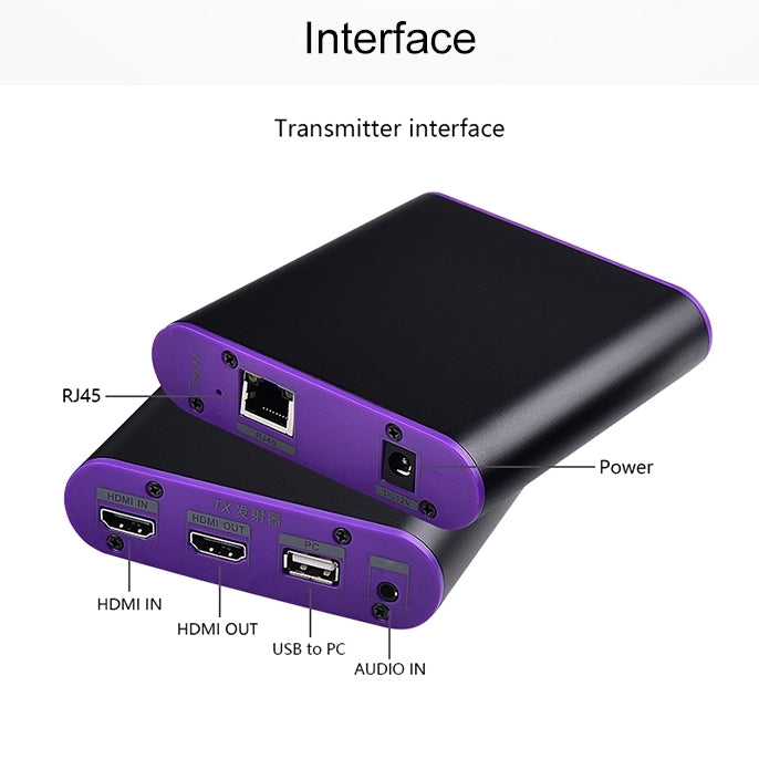 CAT872-KVM HDMI Extender (Receiver & Sender) over CAT5e/CAT6 Cable with USB Port and KVM Function, Transmission Distance: 200m(UK Plug) - Amplifier by PMC TechLife | Online Shopping South Africa | PMC TechLife | Buy Now Pay Later Mobicred