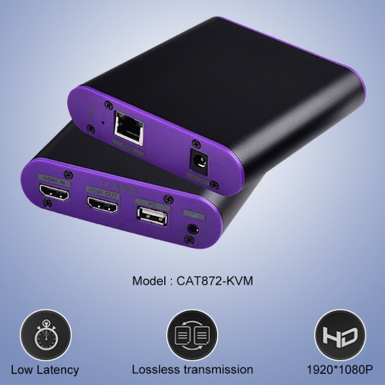 CAT872-KVM HDMI Extender (Receiver & Sender) over CAT5e/CAT6 Cable with USB Port and KVM Function, Transmission Distance: 200m(US Plug) - Amplifier by PMC TechLife | Online Shopping South Africa | PMC TechLife | Buy Now Pay Later Mobicred