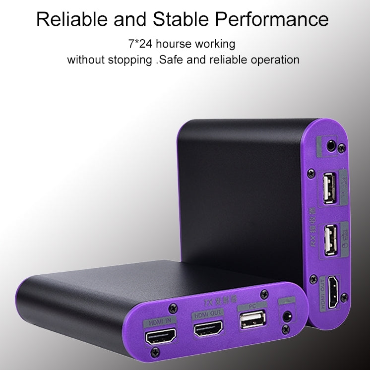 CAT872-KVM HDMI Extender (Receiver & Sender) over CAT5e/CAT6 Cable with USB Port and KVM Function, Transmission Distance: 200m(US Plug) - Amplifier by PMC TechLife | Online Shopping South Africa | PMC TechLife | Buy Now Pay Later Mobicred