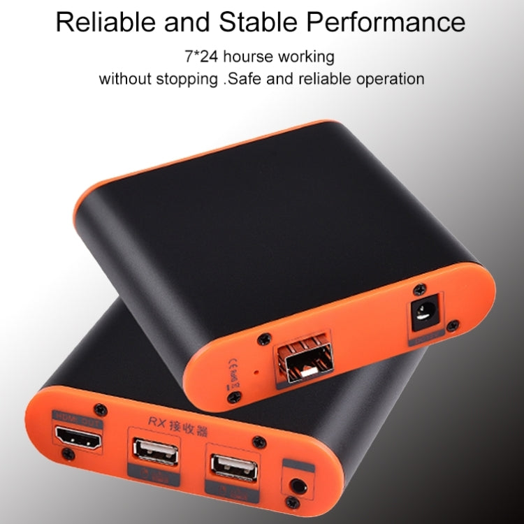 OPT882-KVM HDMI Extender (Receiver & Sender) Fiber Optic Extender with USB Port and KVM Function, Transmission Distance: 20KM (EU Plug) - Amplifier by PMC TechLife | Online Shopping South Africa | PMC TechLife | Buy Now Pay Later Mobicred