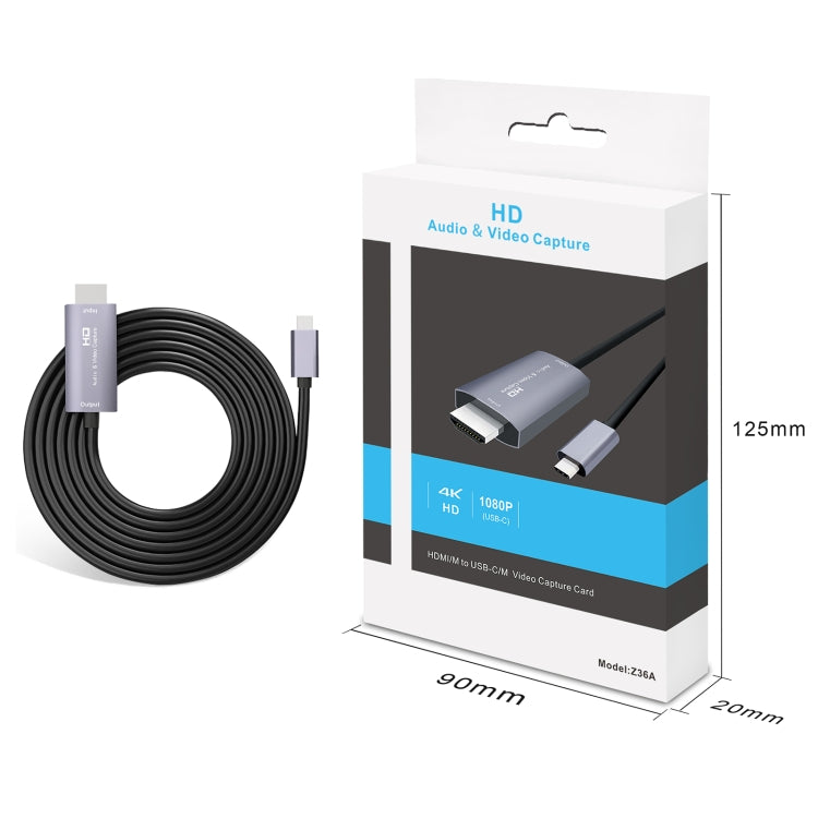 Z36A HDMI Male to USB-C / Type-C Male HD Video Capture Card, Cable Length: 2m - free shipping - PMC Jewellery - Order now!