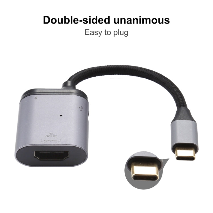 4K 60Hz USB-C / Type-C to HDMI + PD Data Sync Adapter Cable - Cable & Adapters by PMC Jewellery | Online Shopping South Africa | PMC Jewellery | Buy Now Pay Later Mobicred