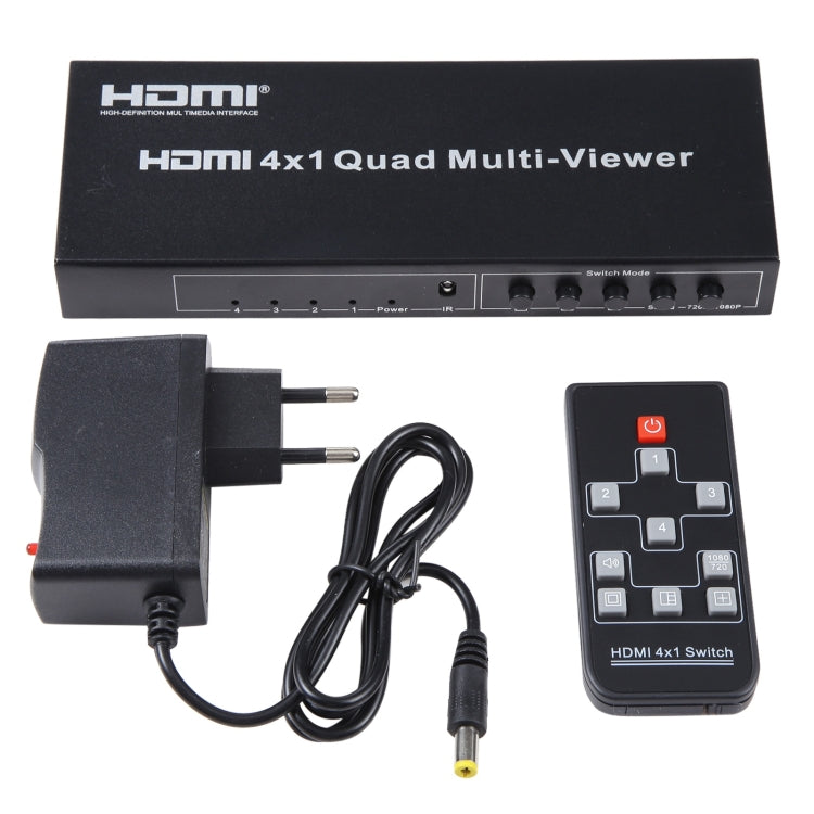 4 in 1 Out HDMI Quad Multi-viewer with Seamless Switcher, US Plug - Switch by PMC Jewellery | Online Shopping South Africa | PMC Jewellery | Buy Now Pay Later Mobicred