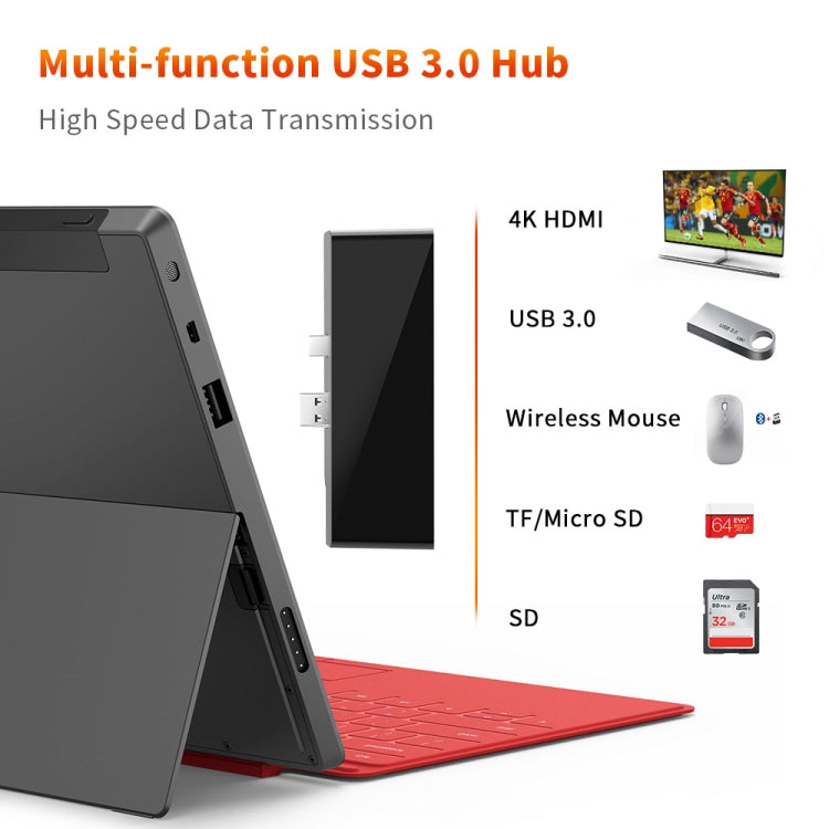 ROCKETEK SK-S5H 3 x USB 3.0 + HDMI + SD / TF Memory Card Reader HUB 4K HDMI Adapter(Black) - free shipping - PMC Jewellery - Order now!