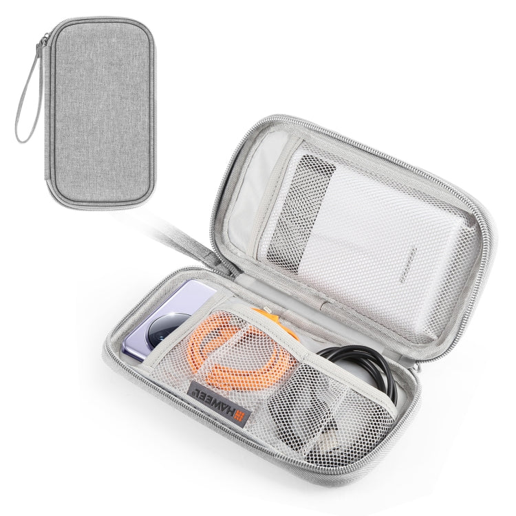 HAWEEL Electronic Organizer Storage Bag for Cellphones, Power Bank, Cables, Mouse, Earphones(Grey) - Digital Storage Bag by HAWEEL | Online Shopping South Africa | PMC TechLife | Buy Now Pay Later Mobicred