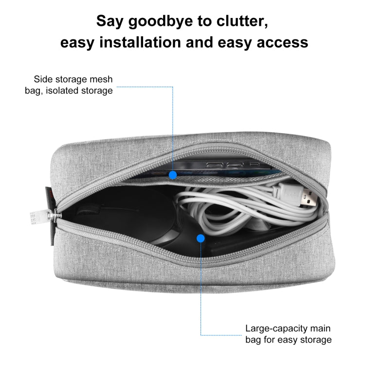 HAWEEL Electronics Organizer Storage Bag for Charger, Power Bank, Cables, Mouse, Earphones, Size: L(Grey) - Digital Storage Bag by HAWEEL | Online Shopping South Africa | PMC TechLife | Buy Now Pay Later Mobicred