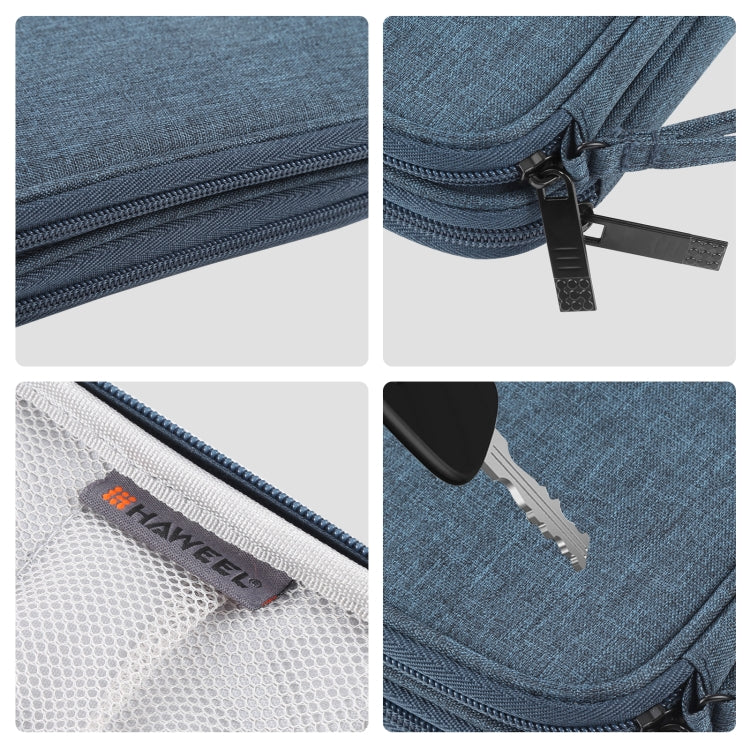 HAWEEL Electronic Organizer Double Layers Storage Bag for Cables, Charger, Power Bank, Phones, Earphones(Dark Blue) - Digital Storage Bag by HAWEEL | Online Shopping South Africa | PMC TechLife | Buy Now Pay Later Mobicred