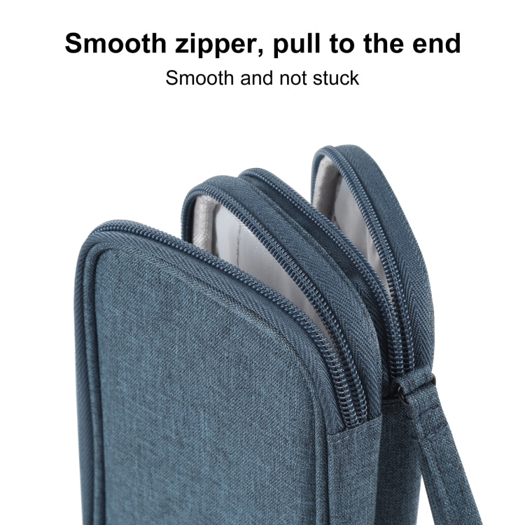 HAWEEL Electronic Organizer Double Layers Storage Bag for Cables, Charger, Power Bank, Phones, Earphones(Dark Blue) - Digital Storage Bag by HAWEEL | Online Shopping South Africa | PMC TechLife | Buy Now Pay Later Mobicred