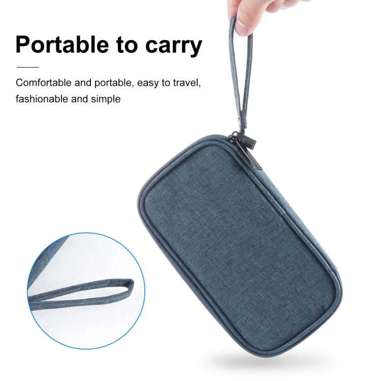 HAWEEL Electronic Organizer Double Layers Storage Bag for Cables, Charger, Power Bank, Phones, Earphones(Dark Blue) - Digital Storage Bag by HAWEEL | Online Shopping South Africa | PMC TechLife | Buy Now Pay Later Mobicred