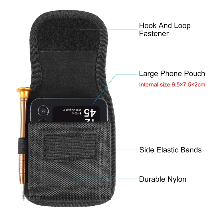 HAWEEL Flip Phone Nylon Cloth Belt Clip Carrying Pouch Bag (Black) - free shipping - PMC TechLife - Order now!