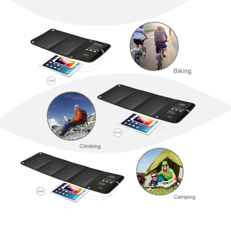 HAWEEL 28W Foldable Solar Panel Charger with 5V 3A Max Dual USB Ports - free shipping - PMC TechLife - Order now!