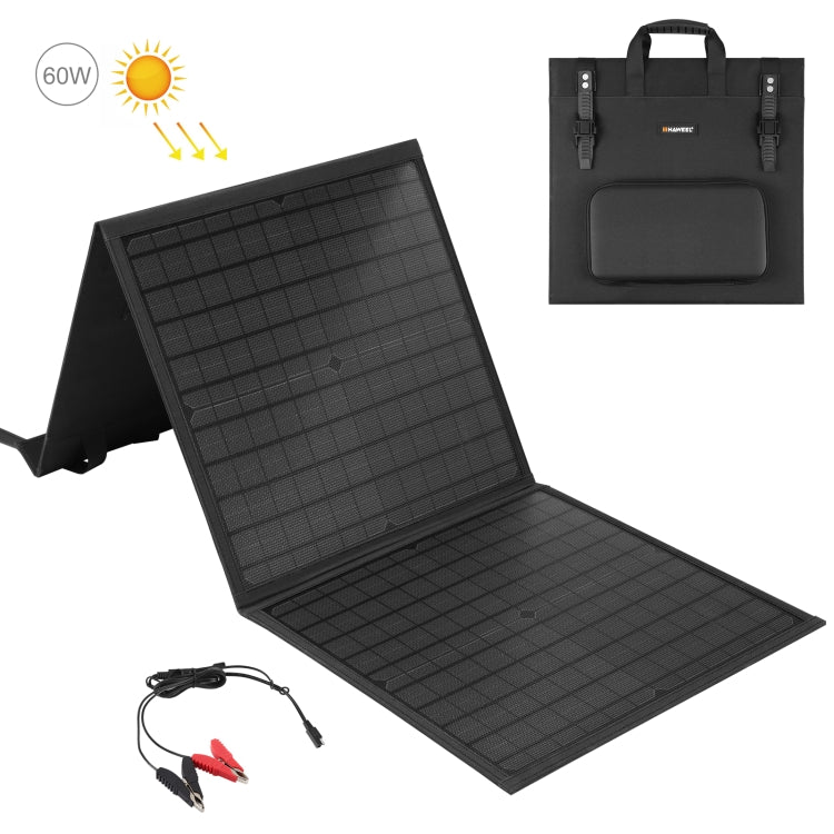 HAWEEL 60W Foldable Solar Panel Charger Travel Folding Bag(Black) - free shipping - PMC TechLife - Order now!