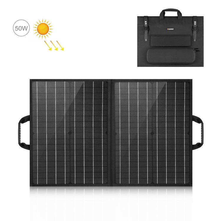 HAWEEL 50W Foldable Solar Panel Charger Travel Folding Bag(Black) - free shipping - PMC Jewellery - Order now!