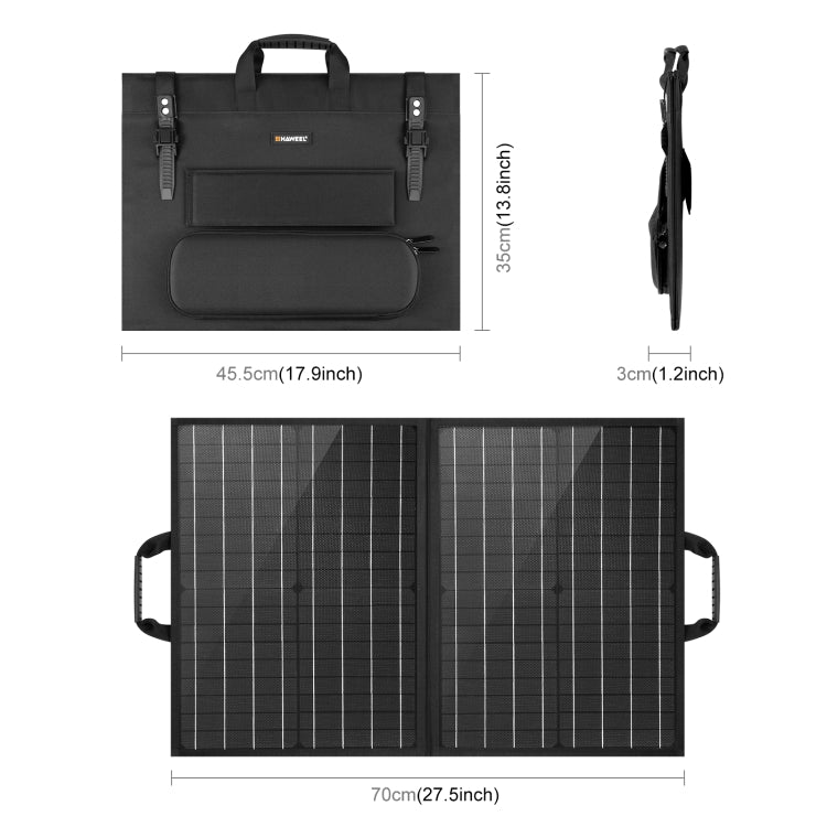 HAWEEL 50W Foldable Solar Panel Charger Travel Folding Bag(Black) - free shipping - PMC Jewellery - Order now!