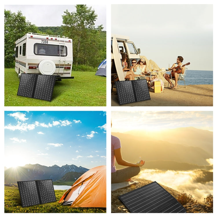 HAWEEL 50W Foldable Solar Panel Charger Travel Folding Bag(Black) - free shipping - PMC Jewellery - Order now!