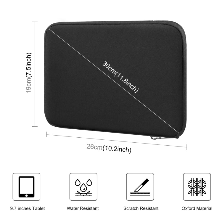 HAWEEL 9.7 inch Sleeve Case Zipper Briefcase Carrying Bag, For iPad 9.7 inch / iPad Pro 9.7 inch, Galaxy, Lenovo, Sony, Xiaomi, Huawei 9.7 inch Tablets(Black) - Other by HAWEEL | Online Shopping South Africa | PMC TechLife | Buy Now Pay Later Mobicred