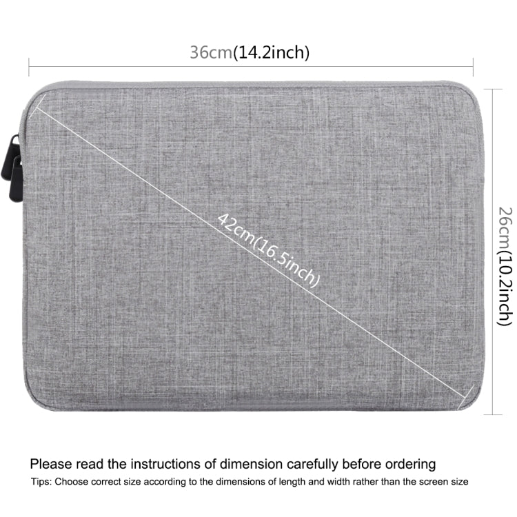 HAWEEL 15.0 inch Sleeve Case Zipper Briefcase Laptop Carrying Bag, For Macbook, Samsung, Lenovo, Sony, DELL Alienware, CHUWI, ASUS, HP, 15 inch and Below Laptops(Grey) - 15 inch by HAWEEL | Online Shopping South Africa | PMC TechLife | Buy Now Pay Later Mobicred