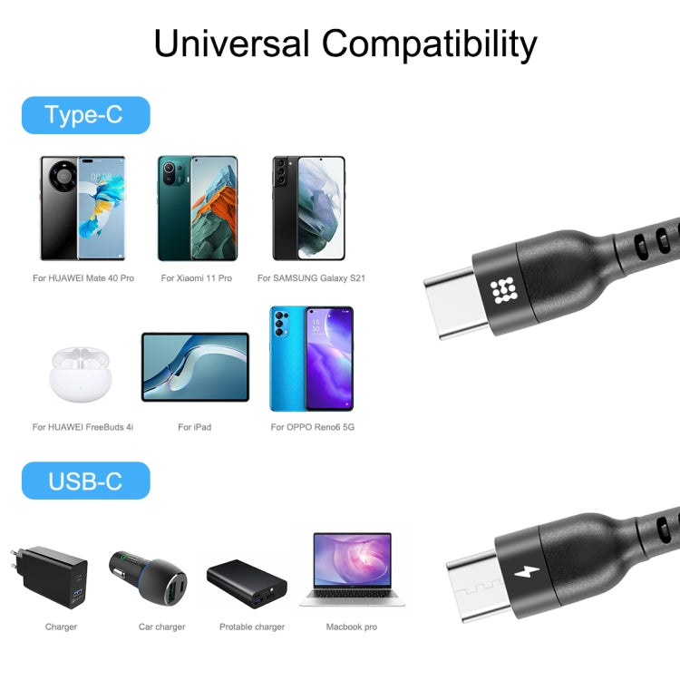 HAWEEL 1m 5A USB-C / Type-C to USB-C / Type-C Retractable Coiled PD Fast Charging Cable - USB-C & Type-C Cable by HAWEEL | Online Shopping South Africa | PMC TechLife | Buy Now Pay Later Mobicred